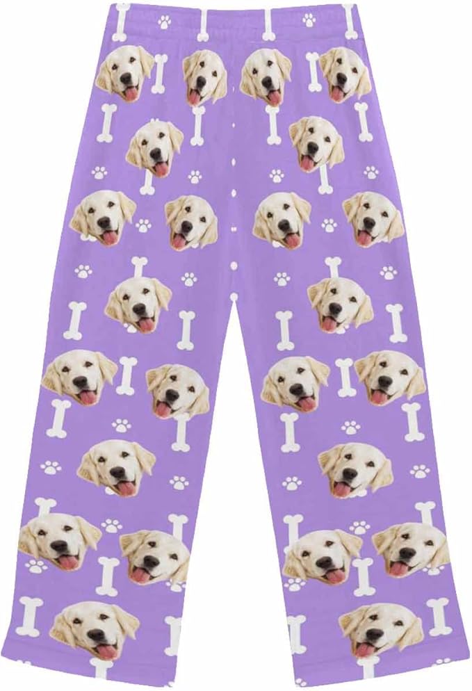 Custom Face Pajamas Pants Personalized Nightwear Bottoms for Women XS-XXL