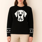 Custom Dog Knit Sweater for Women Personalized Pet Paw Print Pullover Dog Mom Gift Christmas for Pet Lovers