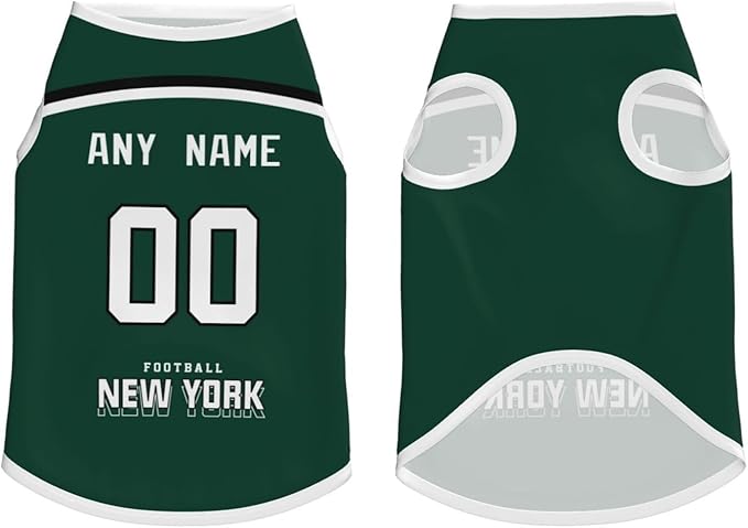 New York Custom Pet Jersey Dog Clothes Jersey Various Sizes Customized Any Name & Number for Small & Middle and Big Dogs