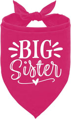 Big Sister Dog Bandana, Deep Pink Dogs Scarf Accessories, Pet Triangle Scarf, Pet Bandana for Large Dogs, Baby Announcement Dog Bandanas (L)