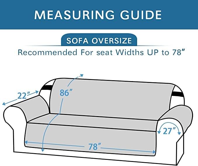 H.VERSAILTEX Sofa Slipcover Reversible Sofa Cover Seat Width Up to 78" Water Resistant Couch Cover with Elastic Strap Quilted Furniture Protector for Pets(Oversized Sofa, Dark Blue/Beige)
