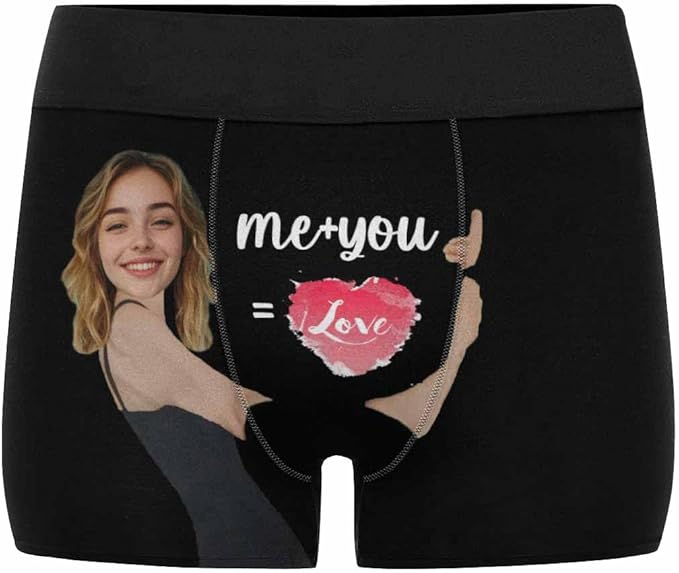 M YESCUSTOM Custom Faces Funny Short Briefs Gift for Husband Underwear