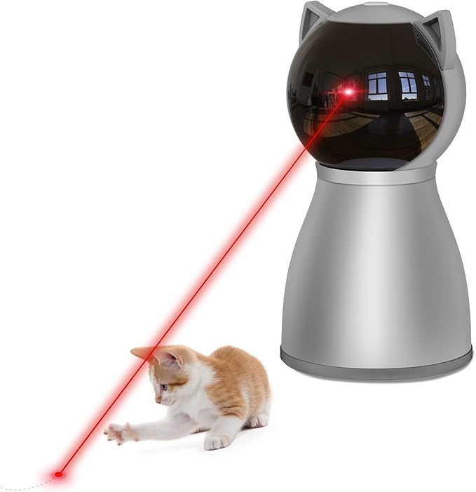 YVE LIFE Laser Cat Toys for Indoor Cats,The 4th Generation Real Random Trajectory Motion Activated Rechargeable Automatic Cat Laser Toy,Interactive Cat Toys for Bored Indoor Cats/Kittens (Gray)