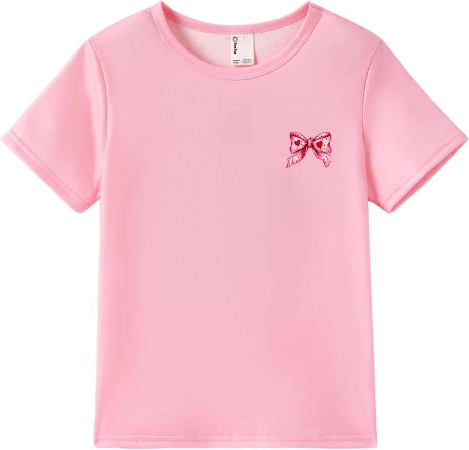 PATPAT Girls Crewneck Short Sleeve Graphic Tees Animal Print Shirts Cute Summer Outfits 5-12 Years