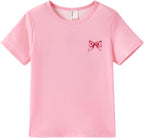 PATPAT Girls Crewneck Short Sleeve Graphic Tees Animal Print Shirts Cute Summer Outfits 5-12 Years