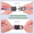 2 Pack Cat Collars Quick Release Reflective Kitten Collar with Bell & Safety Release (Light Pink)