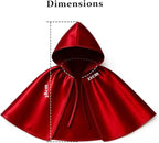 Red Cat Cloak with Hood for Indoor Cats, Funny Superhero Cosplay Halloween Costume for Pets, Cute Cape for Party Photos and Dress-Up – Big/Middle Size