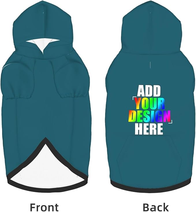 Custom Dog Hoodie with Text Photo, Personalized Pet Clothes Sweatshirt for Small/Medium/Large Dogs, Cats,M, Blue
