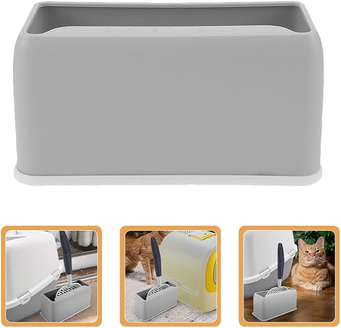 POPETPOP Durable Cat Litter Scoop Holder- Universal Litter Scooper Stand for Easy Cleaning and Storage, Plastic Cat Litter Scoop Stand for Cat Litter Box Accessories