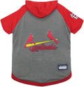MLB Hoodie Shirt for Dogs & Cats - St. Louis Cardinals Dog Hooded T-Shirt, X-Small. - MLB Team Color Hoody Vest for Baseball Fans