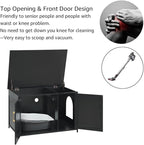 unipaws Black Top Opening Cat Litter Box Enclosure, Flip Top XL Extra Large Cat Box Furniture, Friendly to Elderly People, High Jumbo Automatic Litter Box Cover Hidden for Large Cat