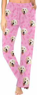 Custom Face Pajamas Pants Personalized Sleepwear Bottoms for Women XS-XXL