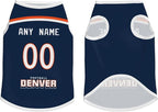 Denver Custom Pet Jersey Dog Clothes Jersey Various Sizes Customized Any Name & Number for Small & Middle and Big Dogs