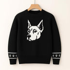 Custom Dog Knit Sweater for Women Personalized Pet Paw Print Pullover Dog Mom Gift Christmas for Pet Lovers