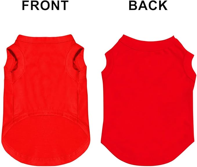 Custom Dog Clothes Shirts for Small Large Dogs Breathable Pet Shirt Customized Image Text Sleeveless Tank Tops for Puppy Cats Customize Pets Apparel Gifts, Red, XL