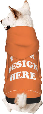 Dog Clothes, Custom Dog Hooded Sweatshirt, Personalized Pet Costume Robe Shirt with Text/Image/Club Name/Pet Shop Logo for Small Medium Large Dogs and Cats, Orange, S