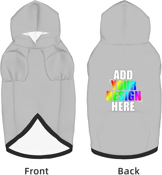 Custom Dog Hoodie with Text Photo, Personalized Pet Clothes Sweatshirt for Small/Medium/Large Dogs, Cats,M, Royal-Blue