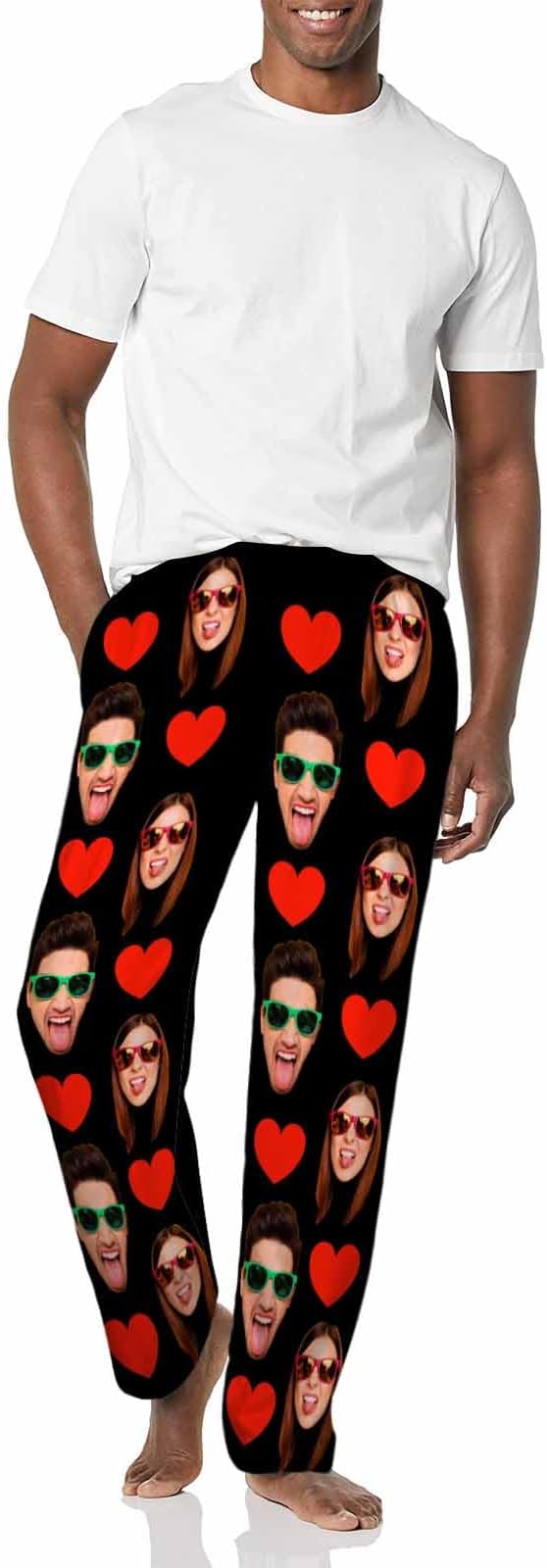MyPupSocks Custom Pajama Pants for Pet Lover, Personalized Photo Face Printed Pajama Bottoms Sleepwear with Pockets