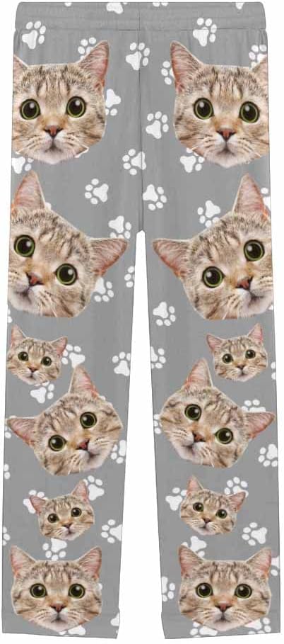 FunStudio Personalized Pajama Pants for Women Custom Photo Face Printed Pajama Bottoms with Pockets