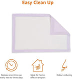 Amazon Basics Cat Pee Pads, Super Absorbent, Odor Control, Universal Fit for Litter Box, Disposable, Multi Cat, Unscented, Purple, 40 Count