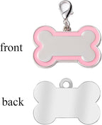 Double-Sided Personalized Dog Tags for Pets - pet ID tag, Laser Engraved Dog tag, Name tag for Dog Collar, Dog Tags for Large Dogs (Pink, Bone-Shaped-Large)