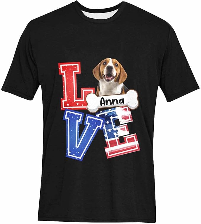 Custom T Shirts with Face Photo Text Pet Shirt for Men Personalized Picture Tee Shirt Design Your Own Dad Grandpa Shirt
