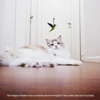 TTcat Cat Wand Toys Replacement Cat Toy Attachments,3 Pcs Hummingbird Insect Feathers Refills for Cat Wands.