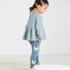 Little Girls Unicorn Outfits 2 Piece Kids Ruffle Sleeve Sweatshirt + Leggings Fall Leopard Clothing Sets 2-10 Years Old
