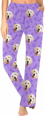 Custom Face Pajamas Pants Personalized Sleepwear Bottoms for Women XS-XXL