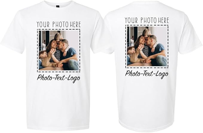 Personalized Clothing with Your Photo Custom T-Shirts, Sweatshirts & Hoodies Add Text or Logo Front