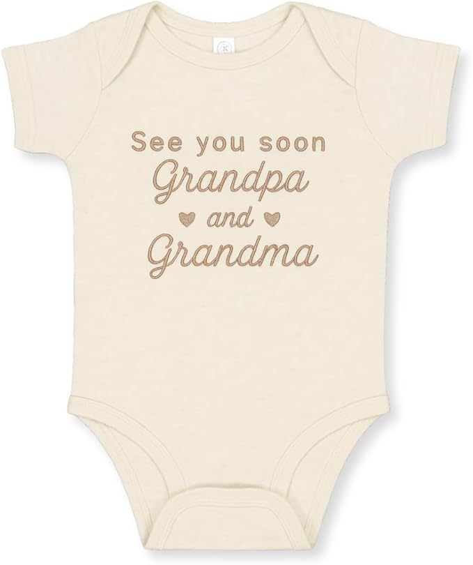 COUPLEHOODIES Personalized Baby Onesie Bodysuit – Custom Embroidery Gift for Pregnancy Reveal Baby Shower or First Grandchild