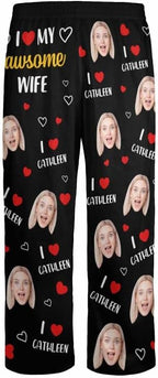 Personalized Face Pajama Pants for Men Women Custom Photo Printed Pajamas Bottoms Trousers Gift for Christmas Birthday
