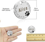 Personalized Dog/Cat Cute Paw Pet ID Tag with Unique Laser Engraving Name and Phone Number for Pet Collar or Key Chain (Green)