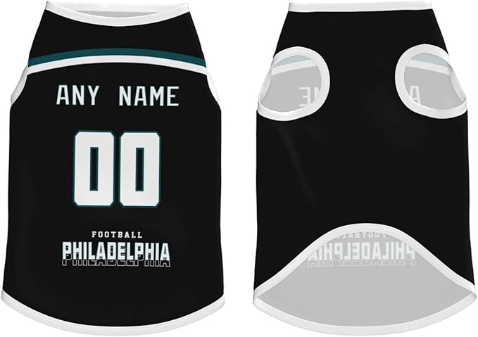 Philadelphia Custom Pet Jersey Dog Jersey Clothes Various Sizes Customized Any Name & Number for Small & Middle and Big Dogs