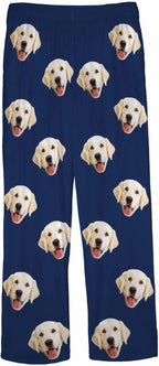 MyPupSocks Custom Pajama Pants for Pet Lover, Personalized Photo Face Printed Pajama Bottoms Sleepwear with Pockets
