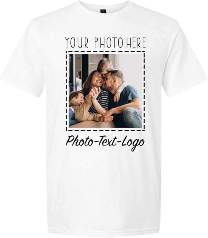 Personalized Clothing with Your Photo Custom T-Shirts, Sweatshirts & Hoodies Add Text or Logo Front