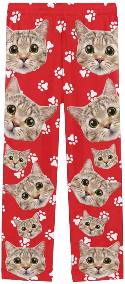 FunStudio Personalized Pajama Pants for Women Custom Photo Face Printed Pajama Bottoms with Pockets