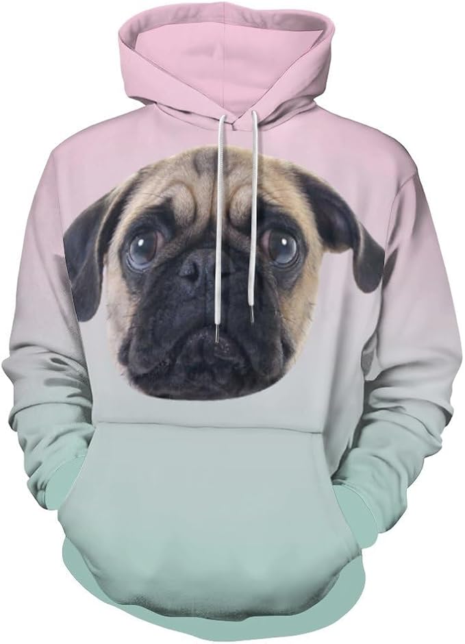 Artsadd Custom Face Unisex athletic Pockets Sweatshirt Loose Hoodie Custom Christmas Long Sleeve Sweatshirt Hooded Pullover