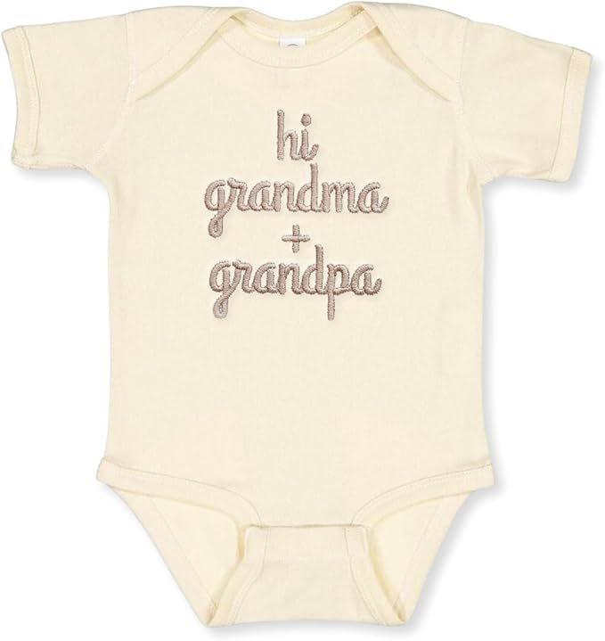 COUPLEHOODIES Personalized Baby Onesie Bodysuit – Custom Embroidery Gift for Pregnancy Reveal Baby Shower or First Grandchild