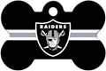 GoTags Personalized Oakland Raiders Dog Tag, Brass Metal Bone Shape Pet ID Tag Engraved with Name and Custom Text, Every NFL Football Team Pet Apparel (Large)