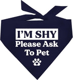 I'm Shy Please Ask to Pet Dog Bandana (Navy, XS 590)