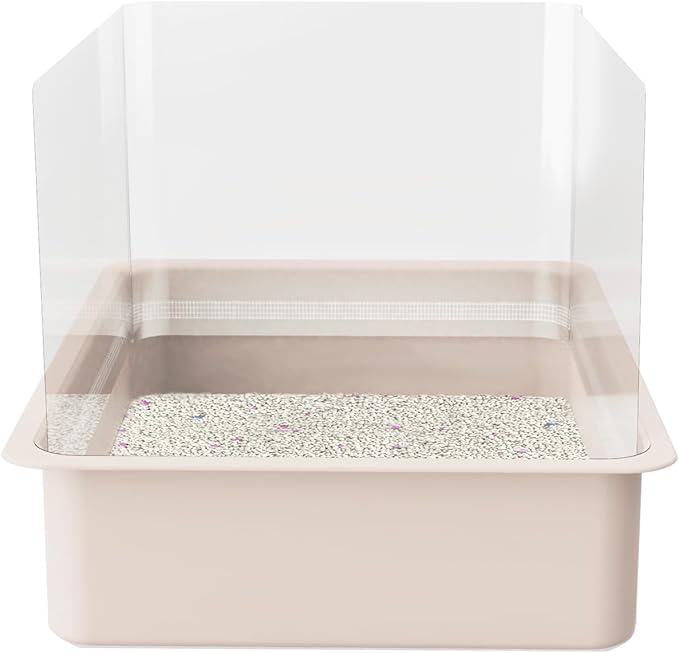 3Pcs Cat Litter Box Pee Shields - Open Top Litter Box Splash Guard Privacy Screen Transparent Easy Clean 14.5 * 11.5in-Box Not Included (3)
