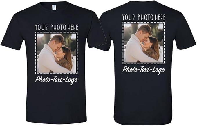 Personalized Clothing with Your Photo Custom T-Shirts, Sweatshirts & Hoodies Add Text or Logo Front