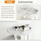 53'' Cat Tree for Large Cat, Modern Senior Friendly Cat Tower with Wide Shelves Low Step, Cotton Scratching Posts, Super Sturdy Base, Cozy Perches, and Interactive Toys (Green)