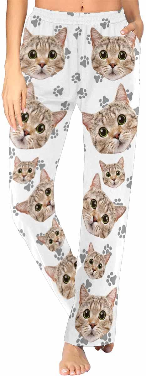 FunStudio Personalized Pajama Pants for Women Custom Photo Face Printed Pajama Bottoms with Pockets