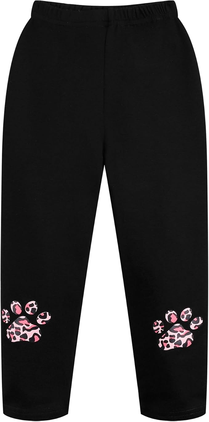 Little Girls Unicorn Outfits 2 Piece Kids Ruffle Sleeve Sweatshirt + Leggings Fall Leopard Clothing Sets 2-10 Years Old