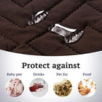 H.VERSAILTEX Reversible Chair Cover Furniture Protector Anti-Slip Couch Cover Water Resistant 2" Elastic Straps Chair Slipcover Pets Kids Fit Sitting Width Up to 21" (Chair:75" x 65", Brown/Beige)