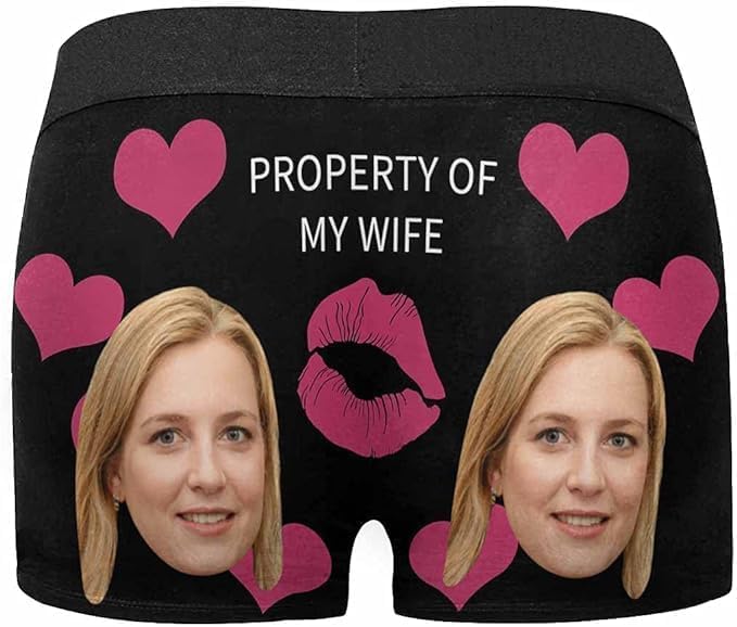 M YESCUSTOM Custom Faces Funny Short Briefs Gift for Husband Underwear