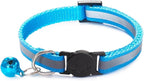 6 Pack Reflective Cat Collar with Bell, Breakaway and Safe Collars for Cats, Nylon, Pet Collar Mixed Colors Adjustable19-32cm