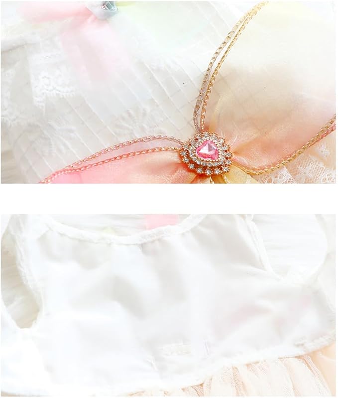 Fashion Sweet Puppy Dog Blingbling Princess Skirt Pet Dog Lace Cake Camisole Tutu Dress D-Pink XL